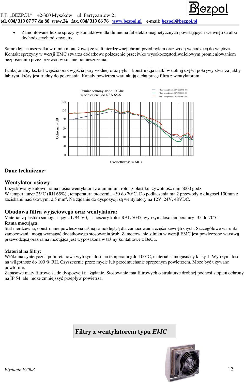 Kontakt sprężyny w wersji EMC stwarza dodatkowe połączenie przeciwko wysokoczęstotliwościowym promieniowaniem bezpośrednio przez przewód w ścianie pomieszczenia.