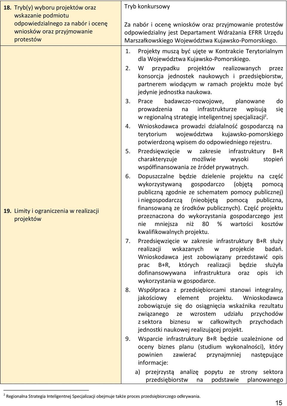 Kujawsko-Pomorskiego. 1. Projekty muszą być ujęte w Kontrakcie Terytorialnym dla Województwa Kujawsko-Pomorskiego. 2.