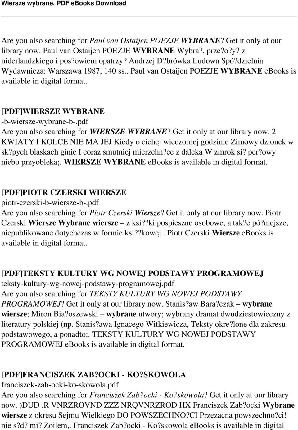 pdf Are you also searching for WIERSZE WYBRANE? Get it only at our library now. 2 KWIATY I KOLCE NIE MA JEJ Kiedy o cichej wieczornej godzinie Zimowy dzionek w sk?