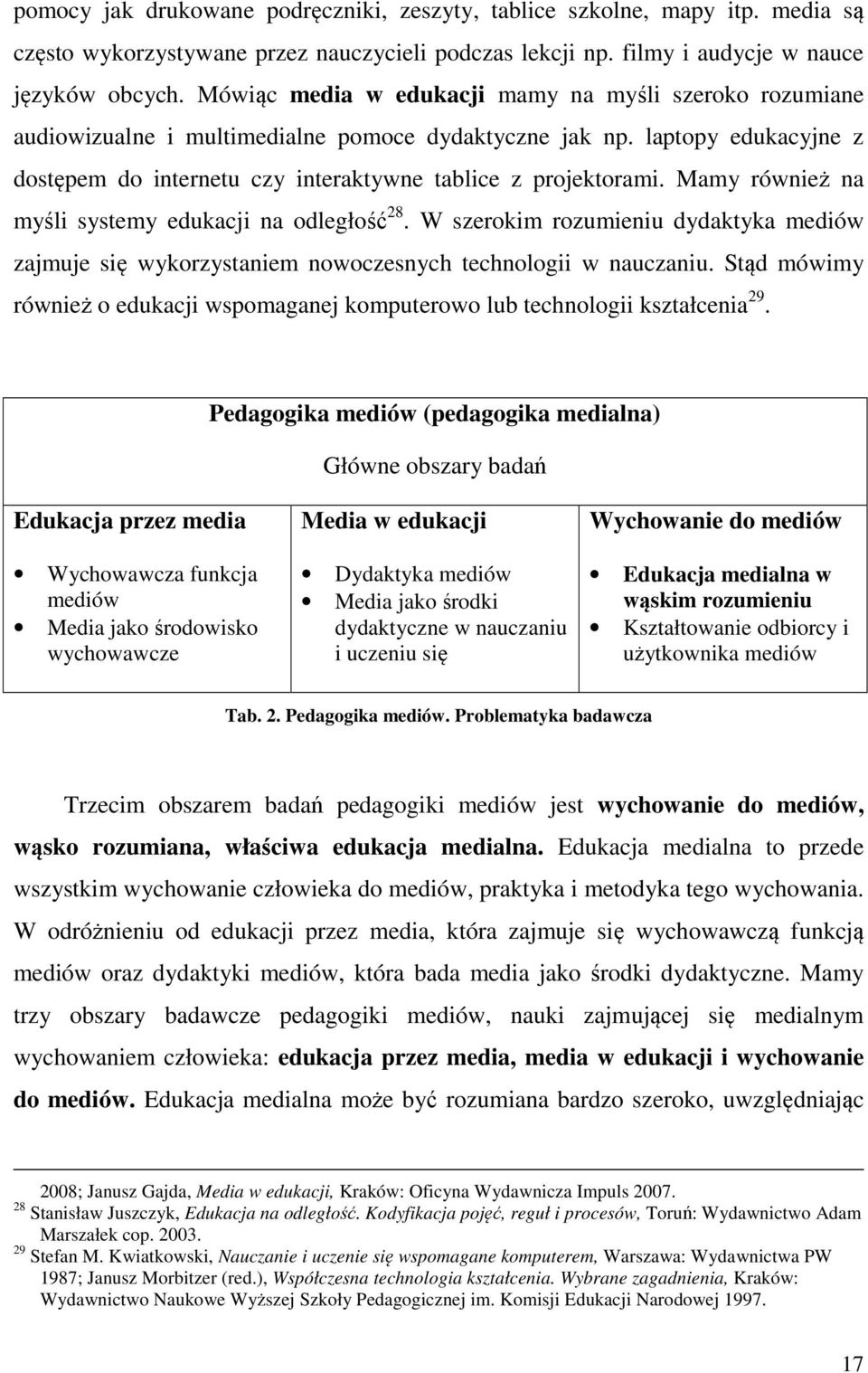 Mamy również na myśli systemy edukacji na odległość 28. W szerokim rozumieniu dydaktyka mediów zajmuje się wykorzystaniem nowoczesnych technologii w nauczaniu.