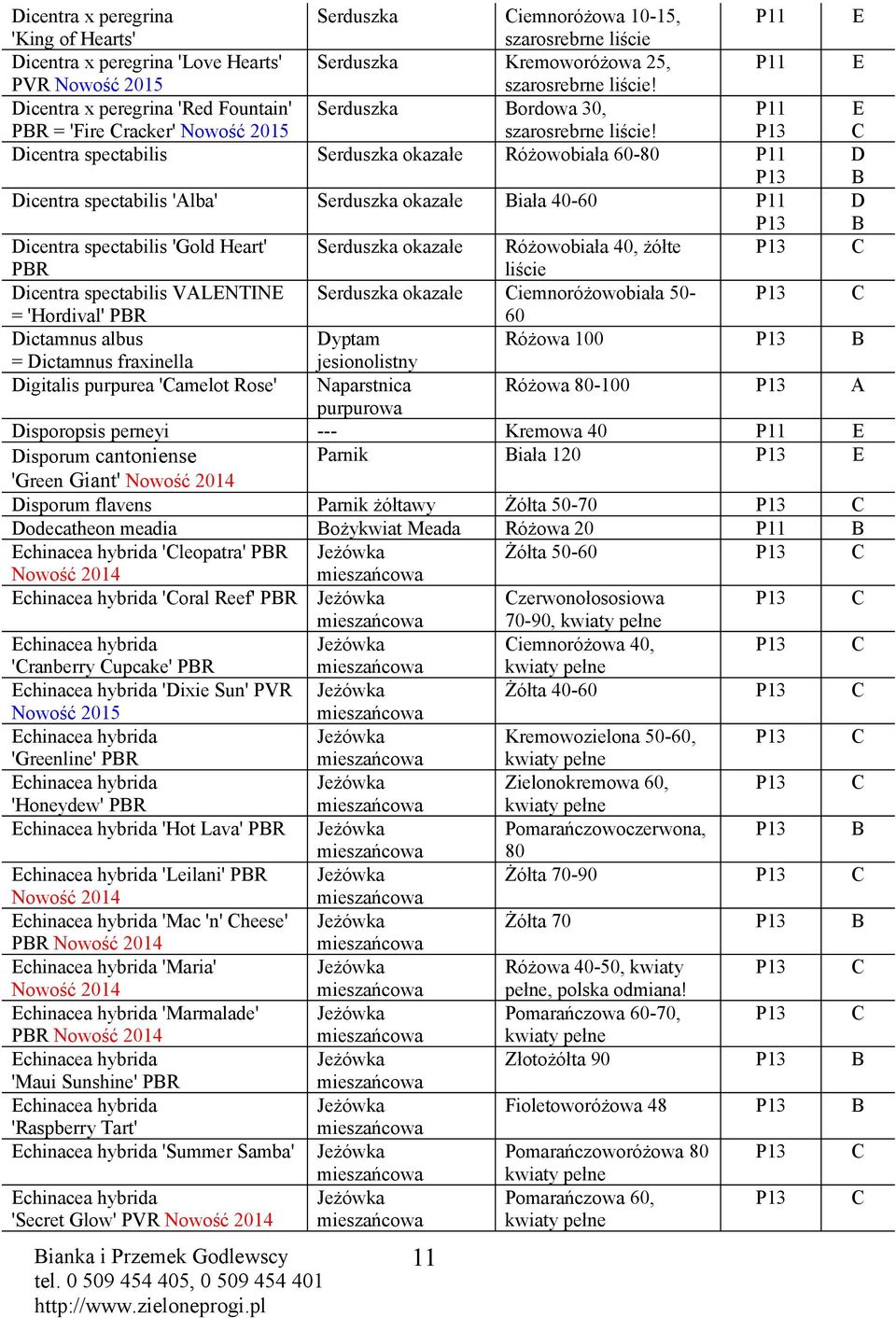 E icentra spectabilis Serduszka okazałe Różowobiała 60-80 icentra spectabilis 'lba' Serduszka okazałe iała 40-60 icentra spectabilis 'Gold Heart' Serduszka okazałe Różowobiała 40, żółte PR liście