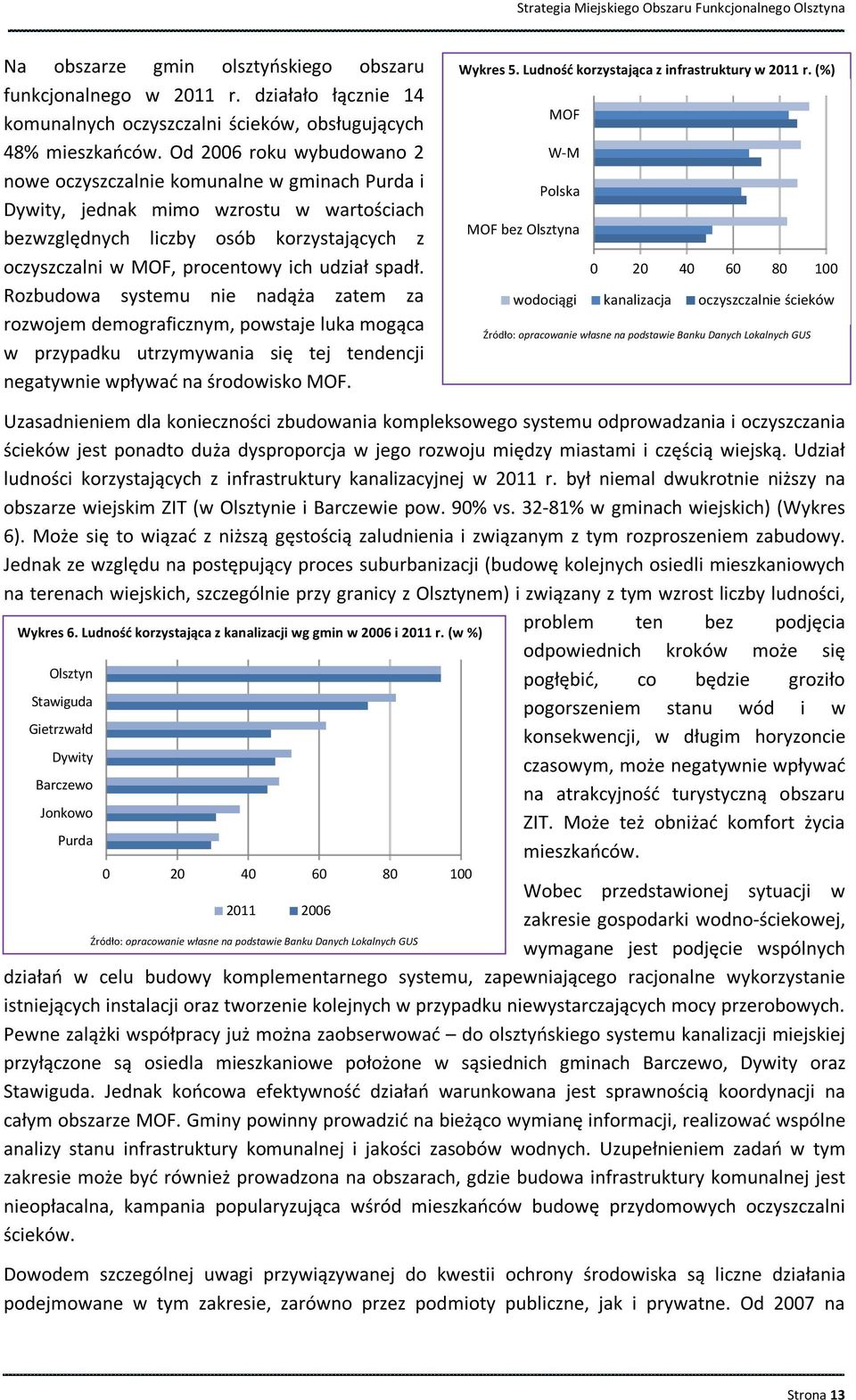 spadł. Rozbudowa systemu nie nadąża zatem za rozwojem demograficznym, powstaje luka mogąca w przypadku utrzymywania się tej tendencji negatywnie wpływać na środowisko MOF. Wykres 5.