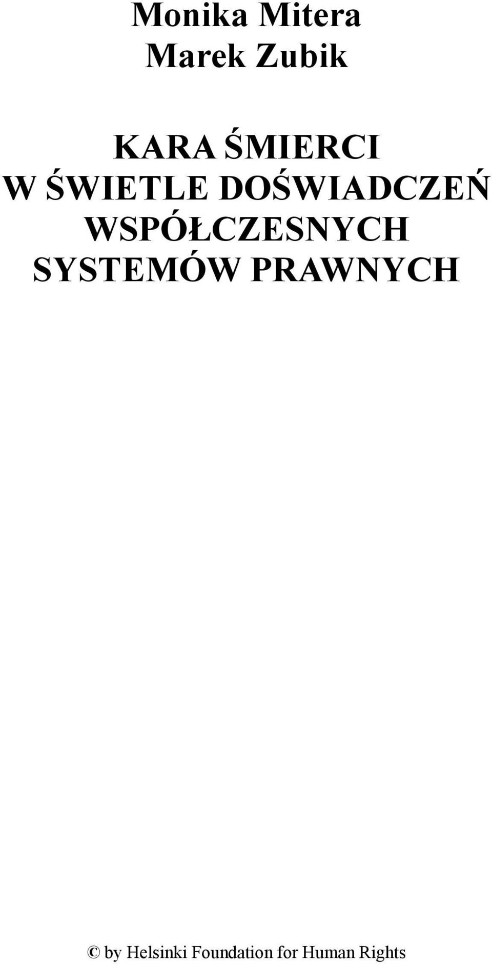 WSPÓŁCZESNYCH SYSTEMÓW PRAWNYCH