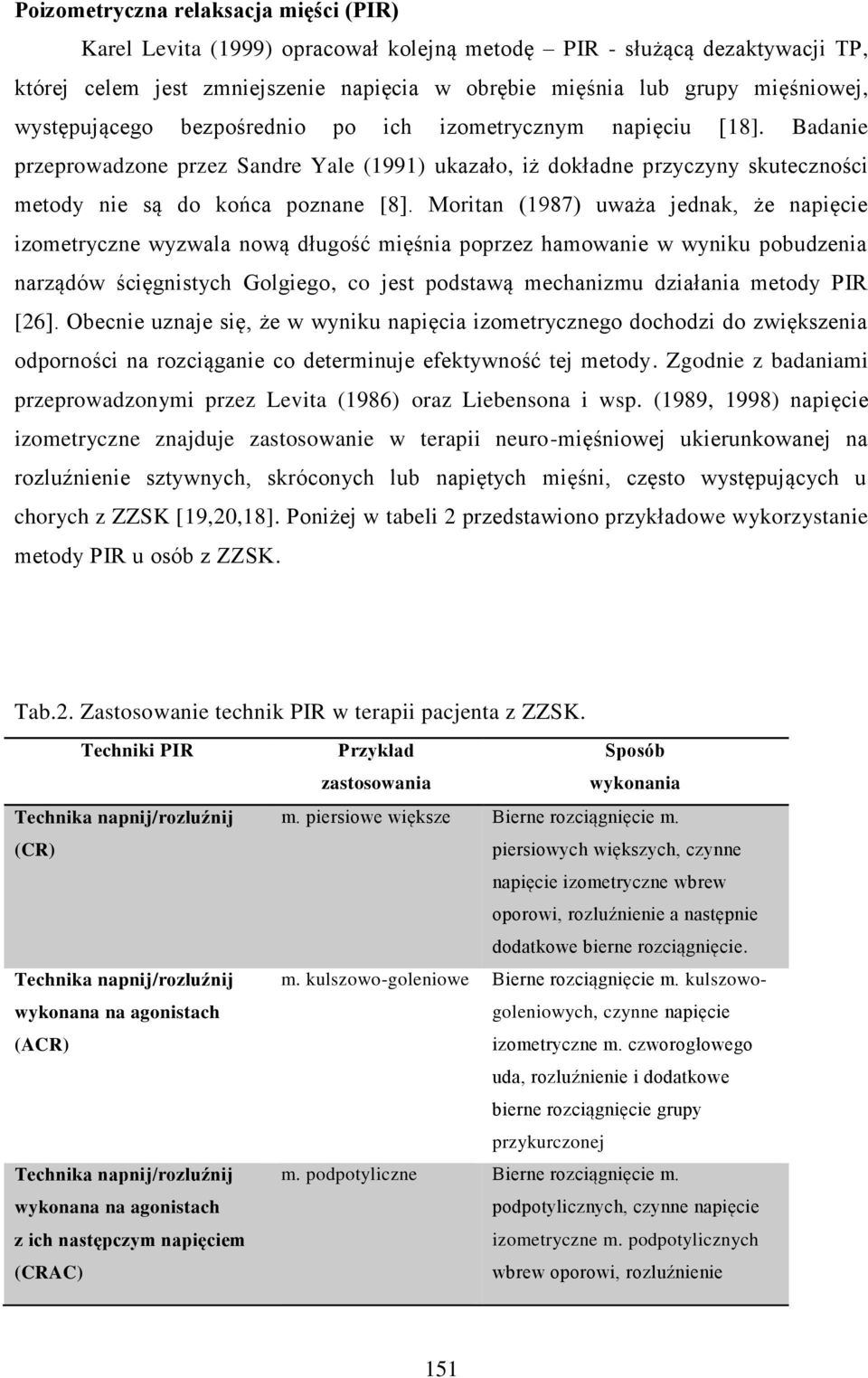 Moritan (1987) uważa jednak, że napięcie izometryczne wyzwala nową długość mięśnia poprzez hamowanie w wyniku pobudzenia narządów ścięgnistych Golgiego, co jest podstawą mechanizmu działania metody