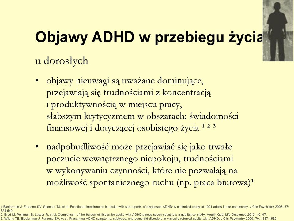 możliwość spontanicznego ruchu (np. praca biurowa)¹ 1.Biederman J, Faraone SV, Spencer TJ, et al.