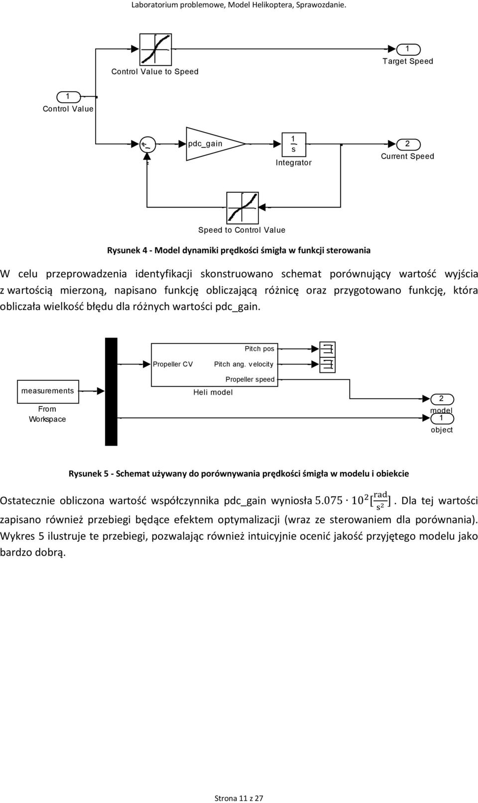 wartości pdc_gain. Pitch pos Propeller CV Pitch ang.