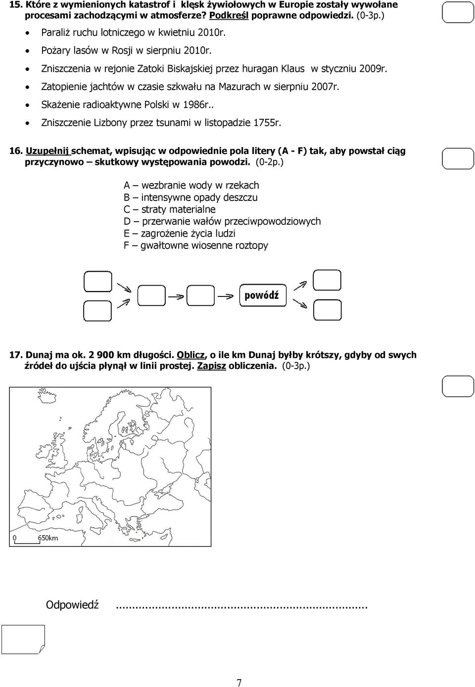 Skażenie radioaktywne Polski w 1986r.. Zniszczenie Lizbony przez tsunami w listopadzie 1755r. 16.