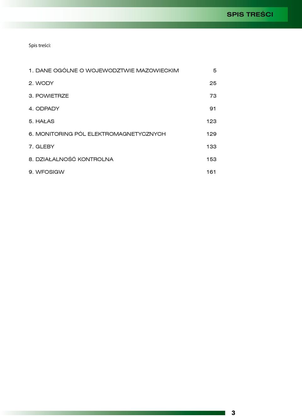 POWIETRZE 73 4. ODPADY 91 5. HAŁAS 123 6.