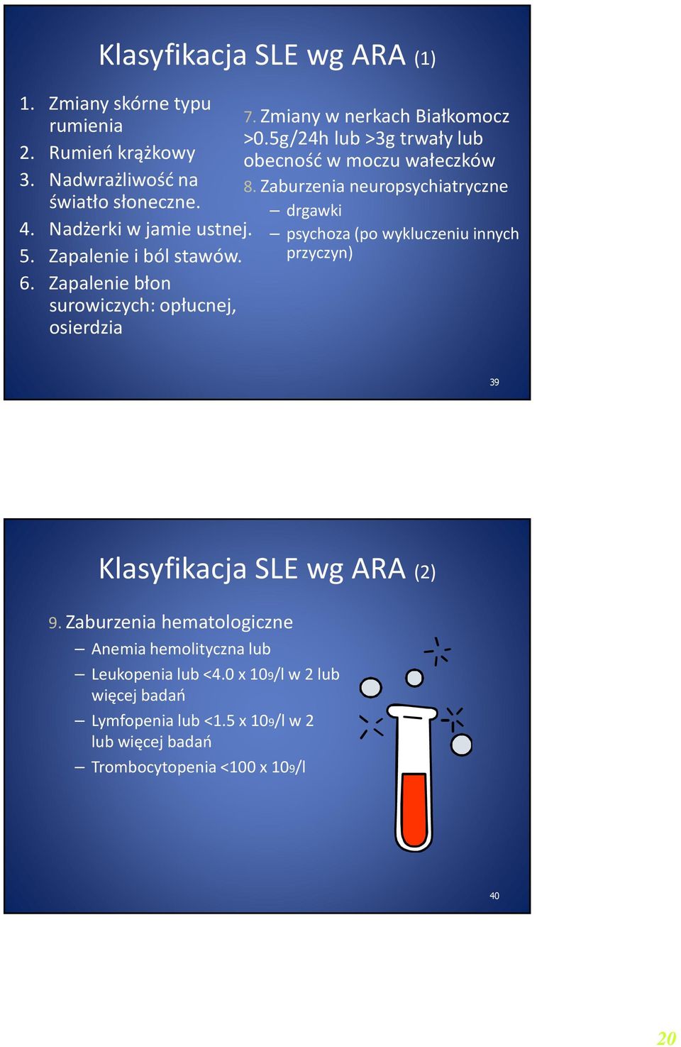 5g/24hlub >3g trwałylub obecność w moczuwałeczków 8.