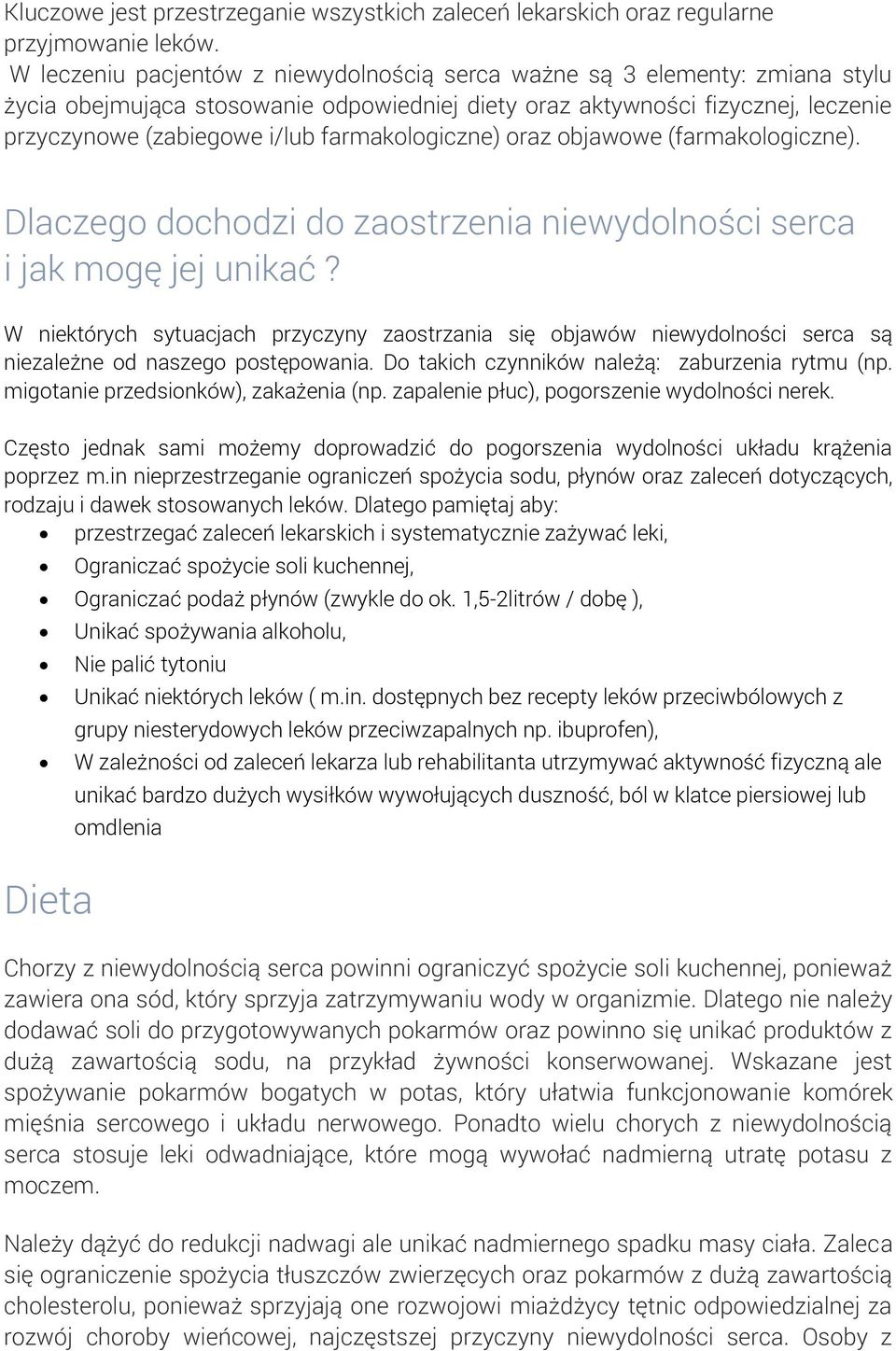 farmakologiczne) oraz objawowe (farmakologiczne). Dlaczego dochodzi do zaostrzenia niewydolności serca i jak mogę jej unikać?