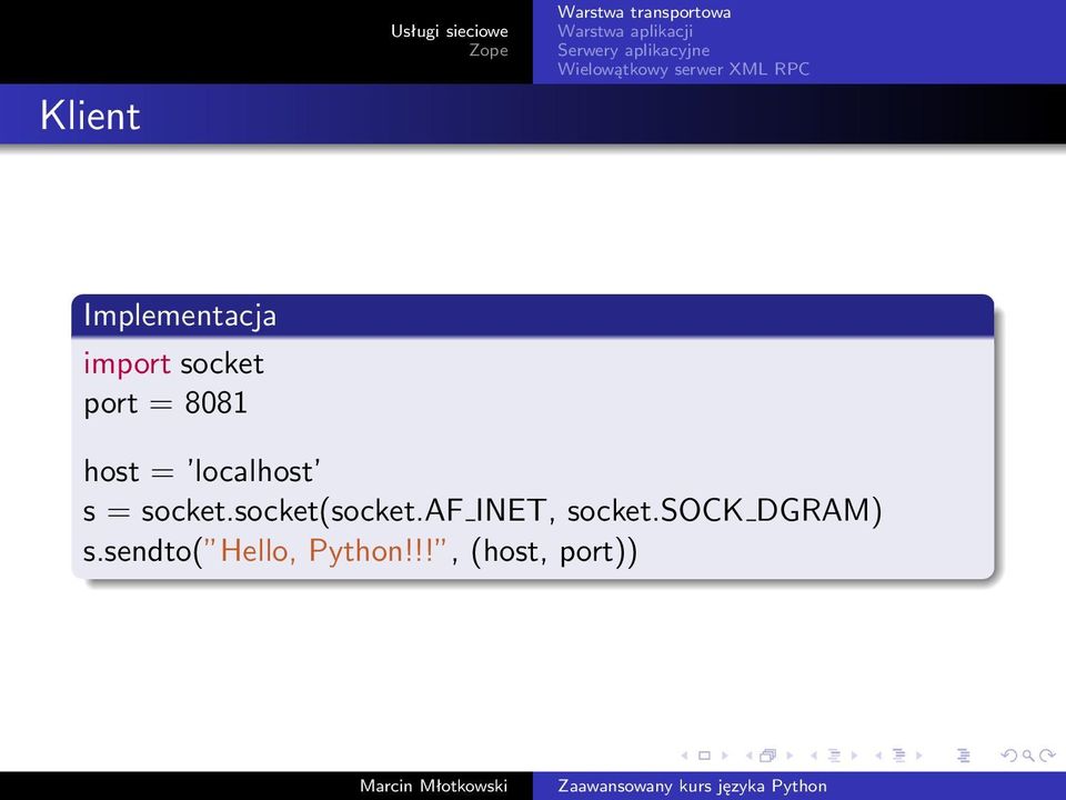 socket(socket.af INET, socket.