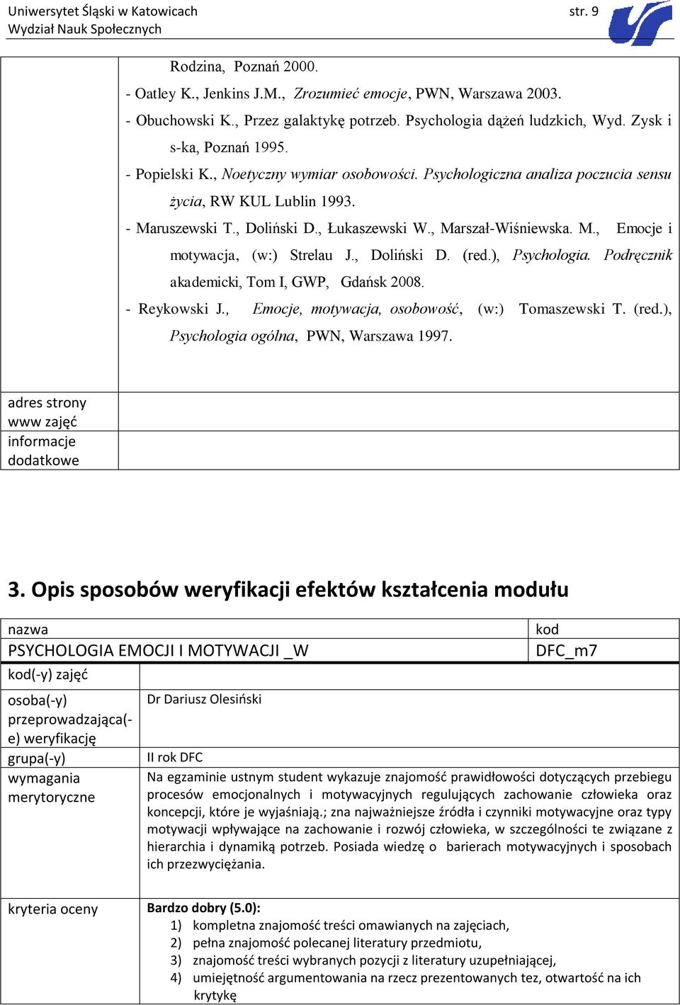 , Marszał-Wiśniewska. M., Emocje i motywacja, (w:) Strelau J., Doliński D. (red.), Psychologia. Podręcznik akademicki, Tom I, GWP, Gdańsk 2008. - Reykowski J.