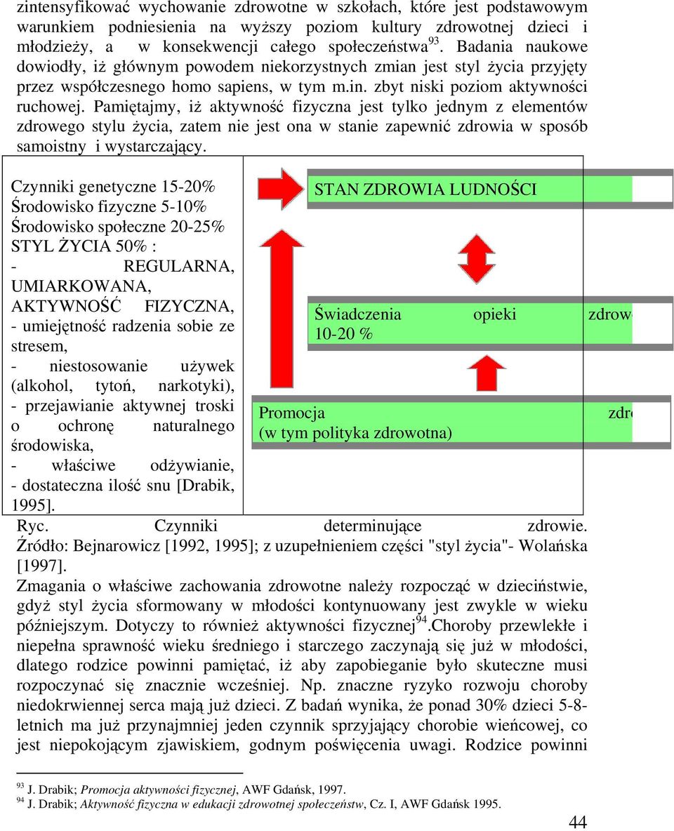 Pamiętajmy, iż aktywność fizyczna jest tylko jednym z elementów zdrowego stylu życia, zatem nie jest ona w stanie zapewnić zdrowia w sposób samoistny i wystarczający.