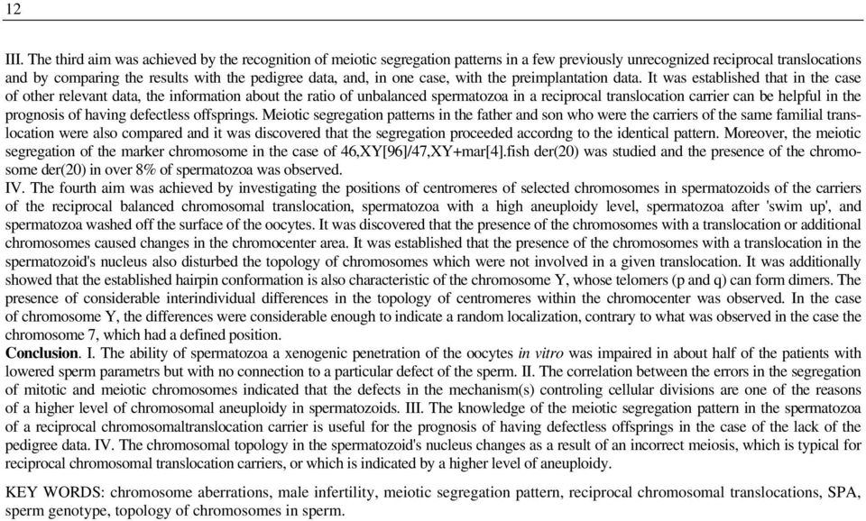 one case, with the preimplantation data.