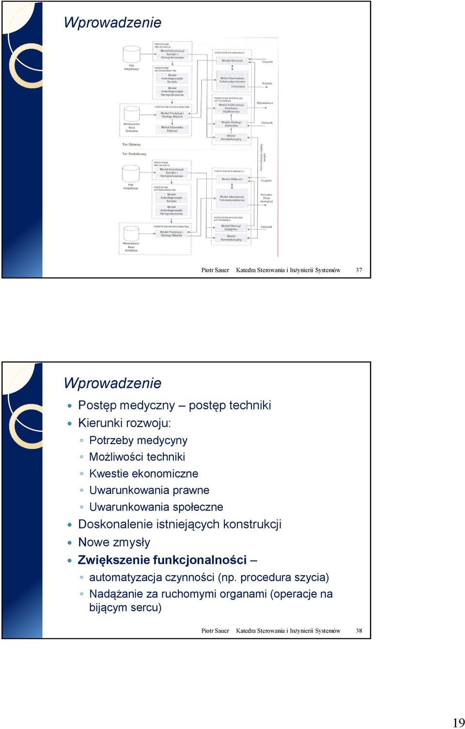 Doskonalenie istniejących konstrukcji Nowe zmysły Zwiększenie funkcjonalności automatyzacja czynności (np.