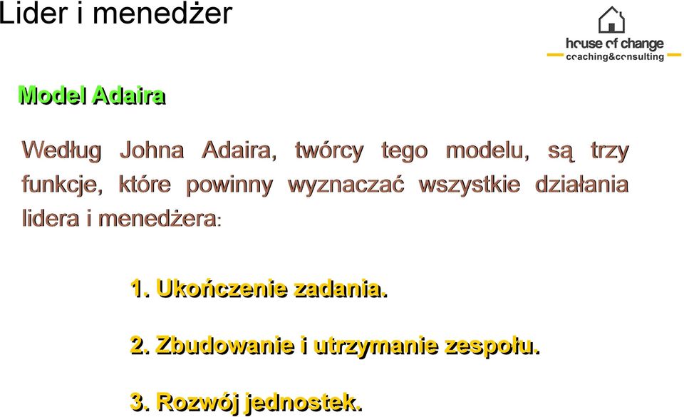 wszystkie działania lidera i menedżera: 1.