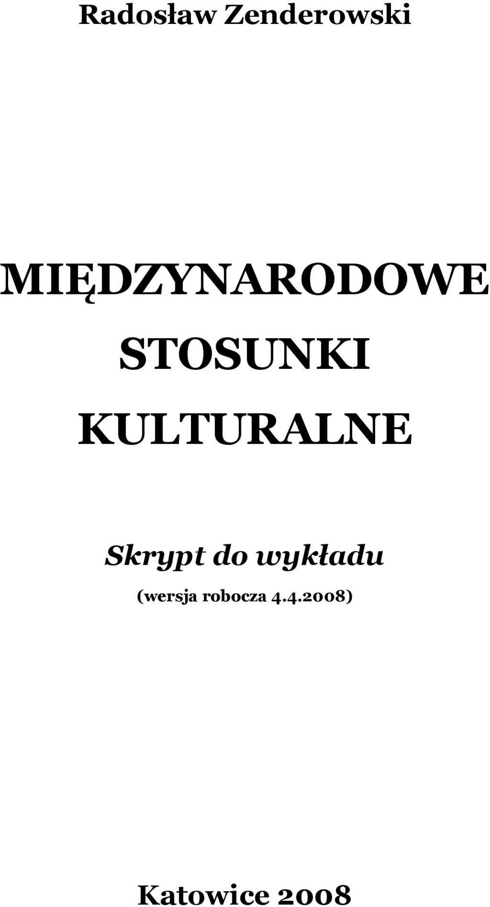 KULTURALNE Skrypt do wykładu