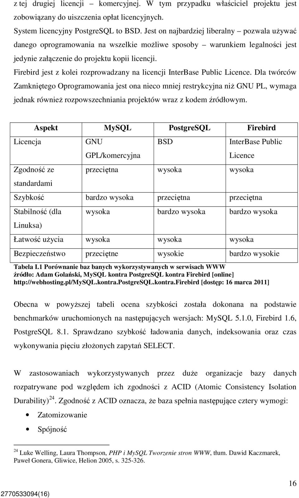 Firebird jest z kolei rozprowadzany na licencji InterBase Public Licence.