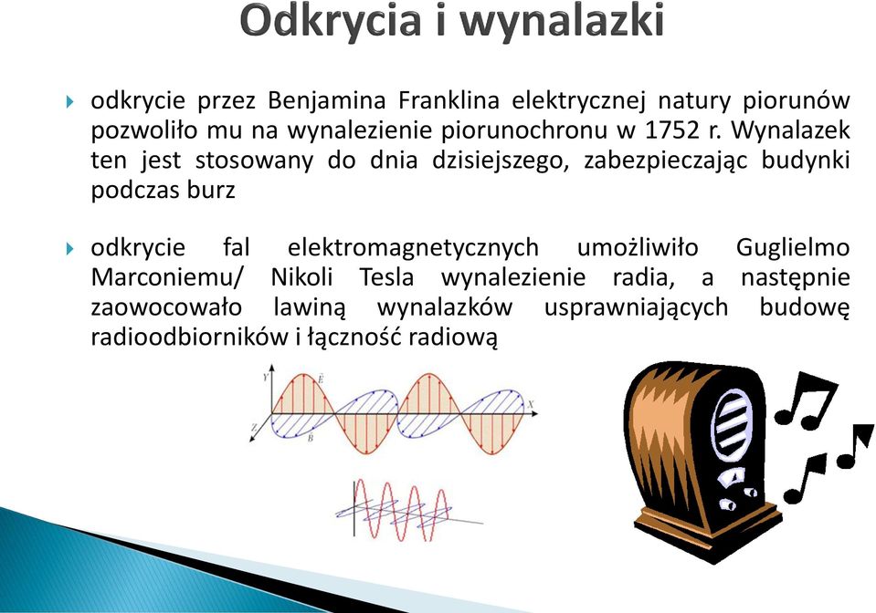 Wynalazek ten jest stosowany do dnia dzisiejszego, zabezpieczając budynki podczas burz odkrycie fal