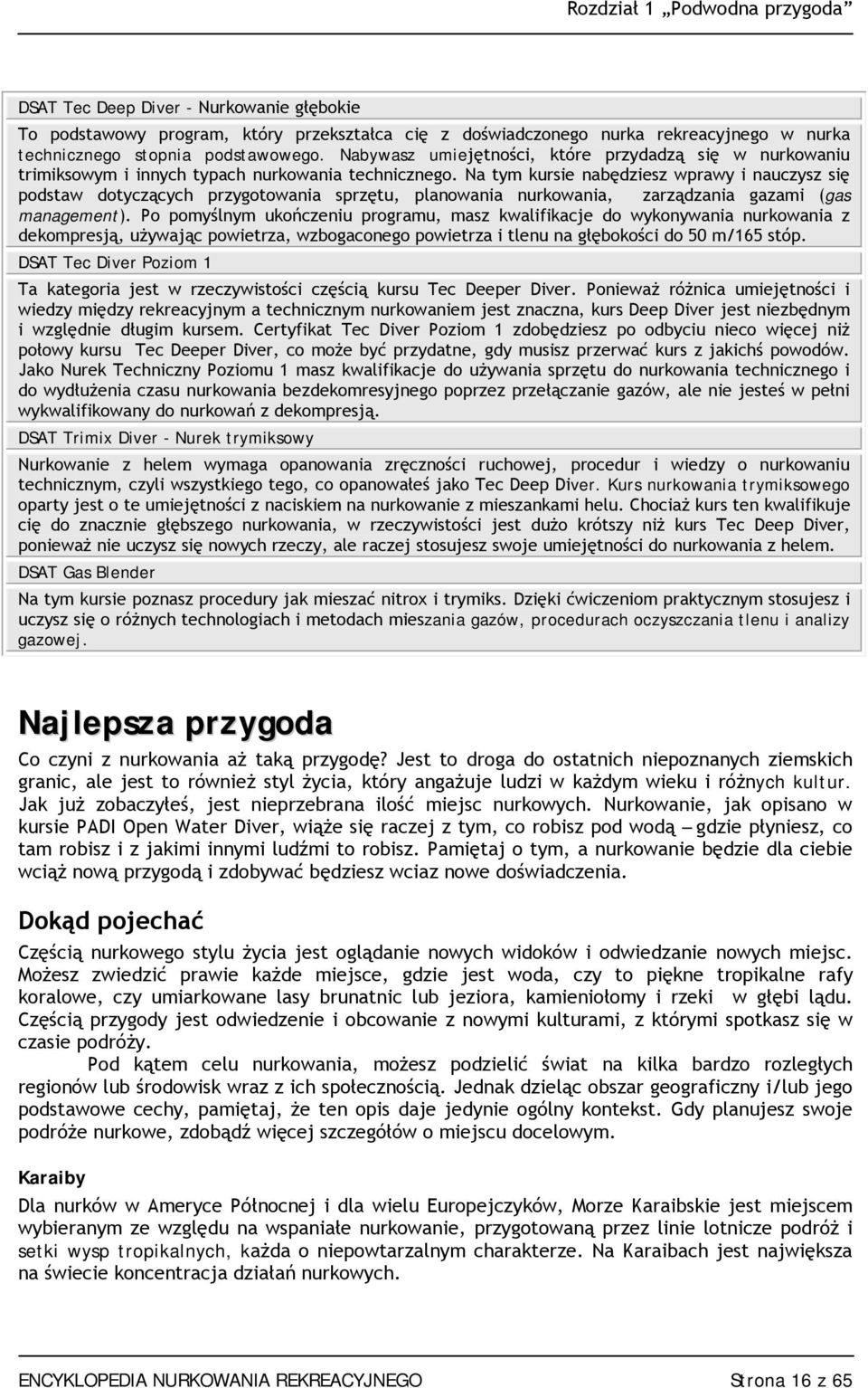 Na tym kursie nabędziesz wprawy i nauczysz się podstaw dotyczących przygotowania sprzętu, planowania nurkowania, zarządzania gazami (gas management).