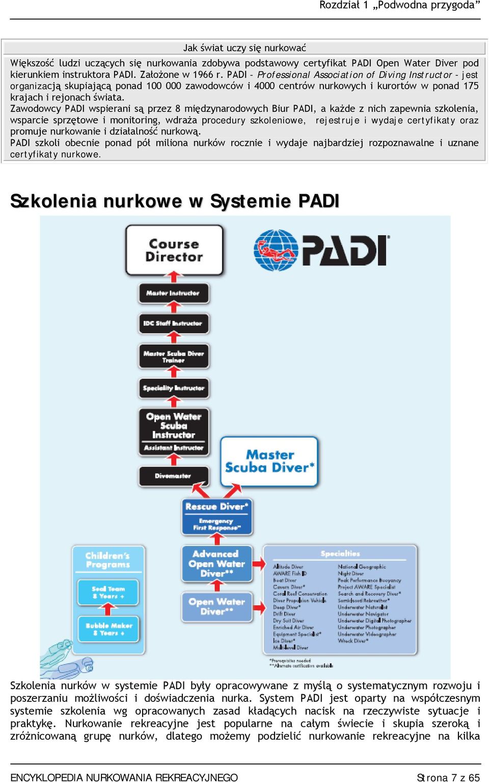 Zawodowcy PADI wspierani są przez 8 międzynarodowych Biur PADI, a każde z nich zapewnia szkolenia, wsparcie sprzętowe i monitoring, wdraża procedury szkoleniowe, rejestruje i wydaje certyfikaty oraz