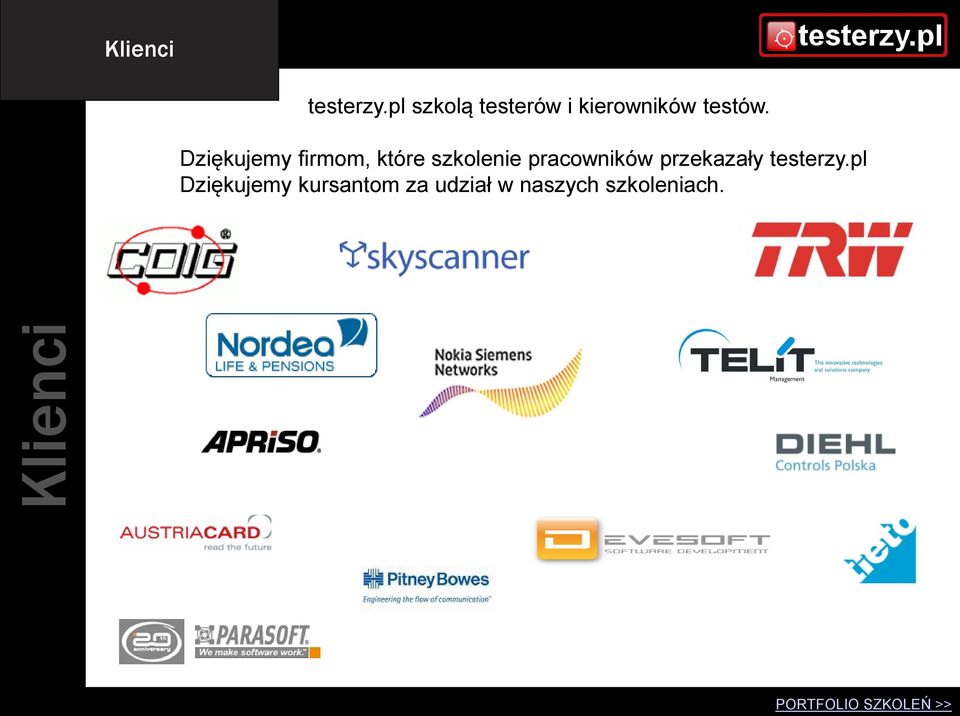 Dziękujemy firmom, które szkolenie pracowników