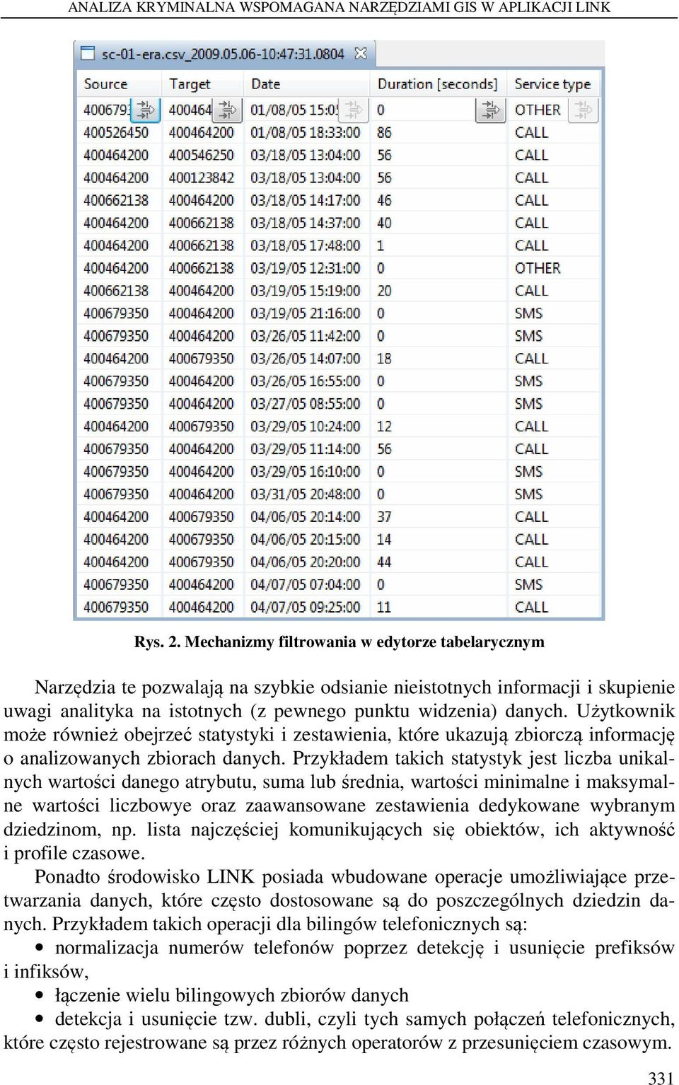 Użytkownik może również obejrzeć statystyki i zestawienia, które ukazują zbiorczą informację o analizowanych zbiorach danych.