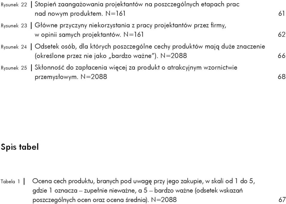 N=161 62 Rysunek 24 Odsetek osób, dla których poszczególne cechy produktów mają duże znaczenie (określone przez nie jako bardzo ważne ).