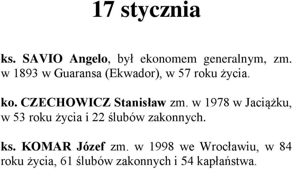 CZECHOWICZ Stanisław zm.