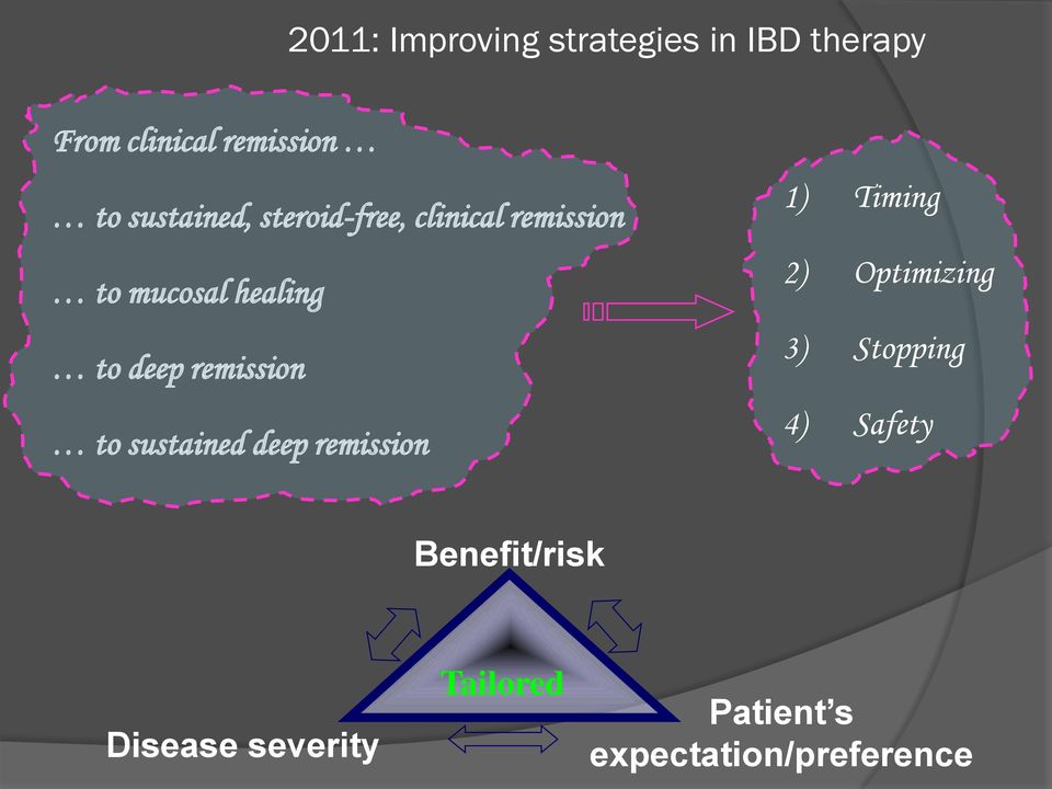 remission to sustained deep remission 1) Timing 2) Optimizing 3) Stopping