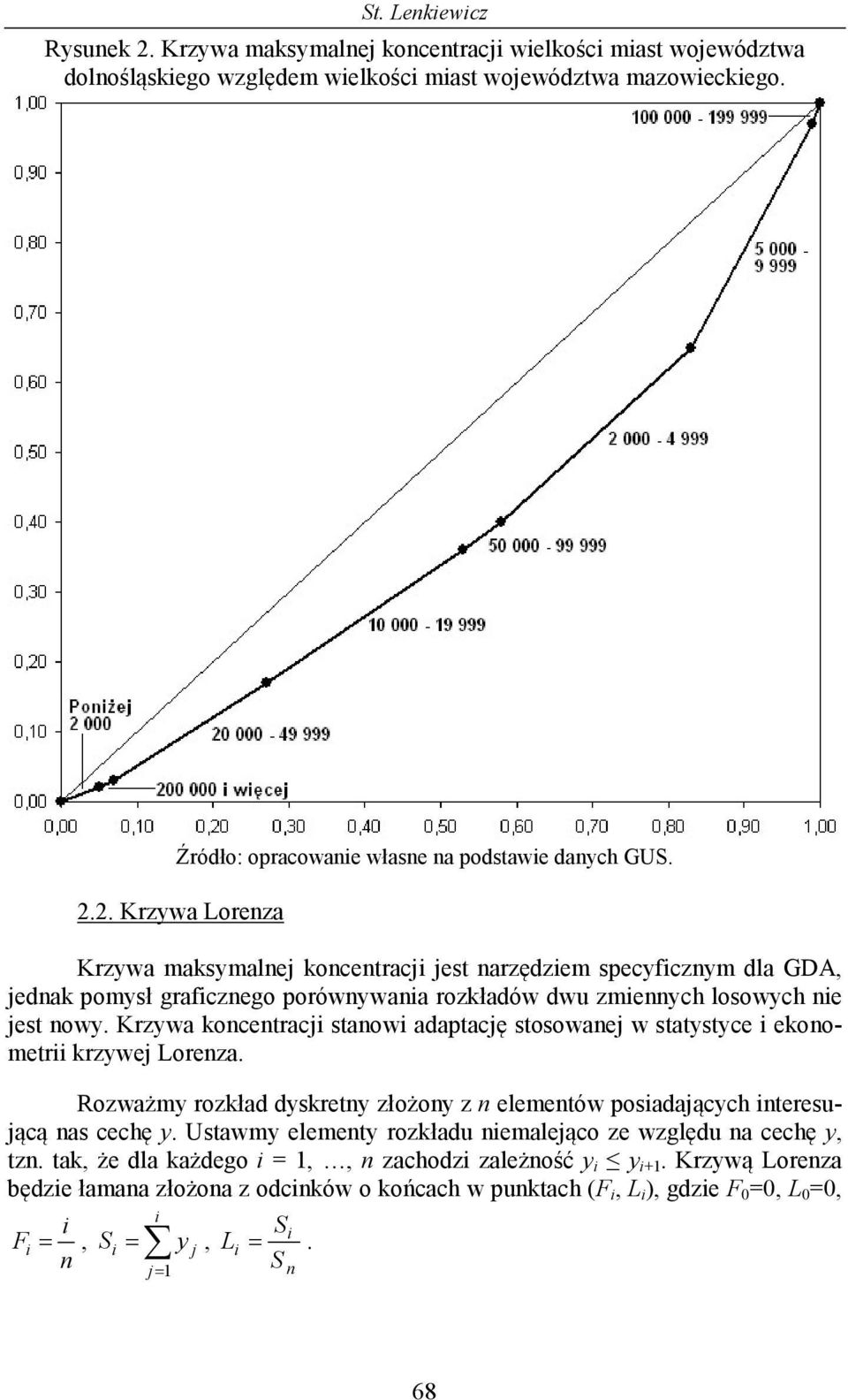 2. Krzywa Lorenza Krzywa maksymalnej koncentracji jest narzędziem specyficznym dla GDA, jednak pomysł graficznego porównywania rozkładów dwu zmiennych losowych nie jest nowy.