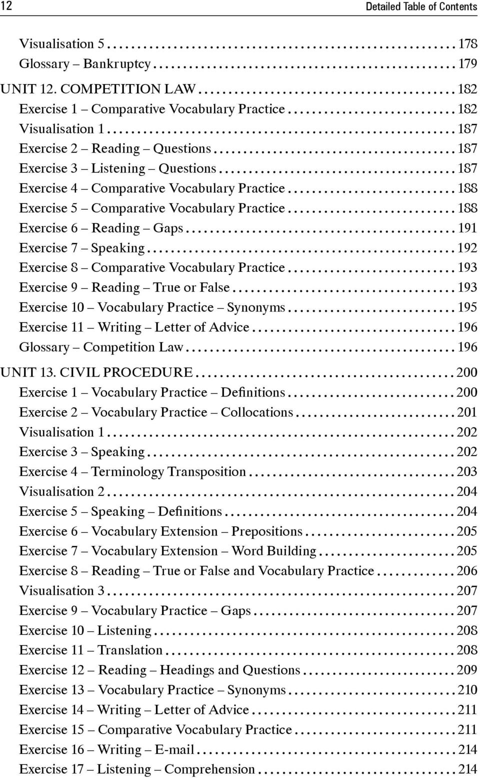 188 Exercise 5 Comparative Vocabulary Practice 188 Exercise 6 Reading Gaps 191 Exercise 7 Speaking 192 Exercise 8 Comparative Vocabulary Practice 193 Exercise 9 Reading True or False 193 Exercise 10