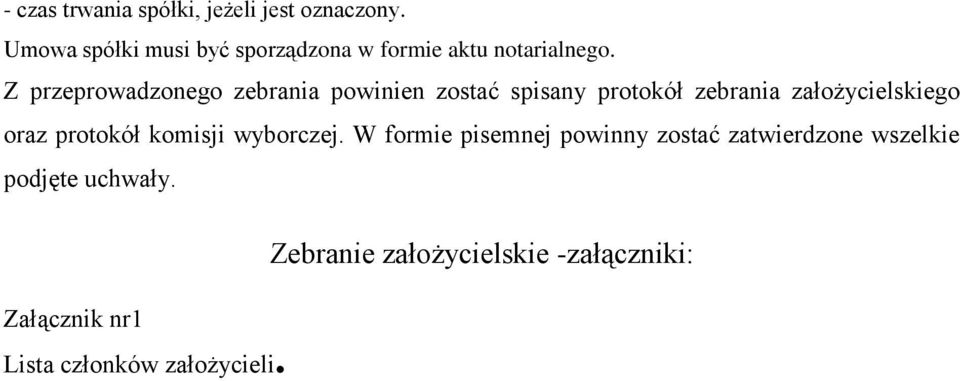 Z przeprowadzonego zebrania powinien zostać spisany protokół zebrania założycielskiego oraz