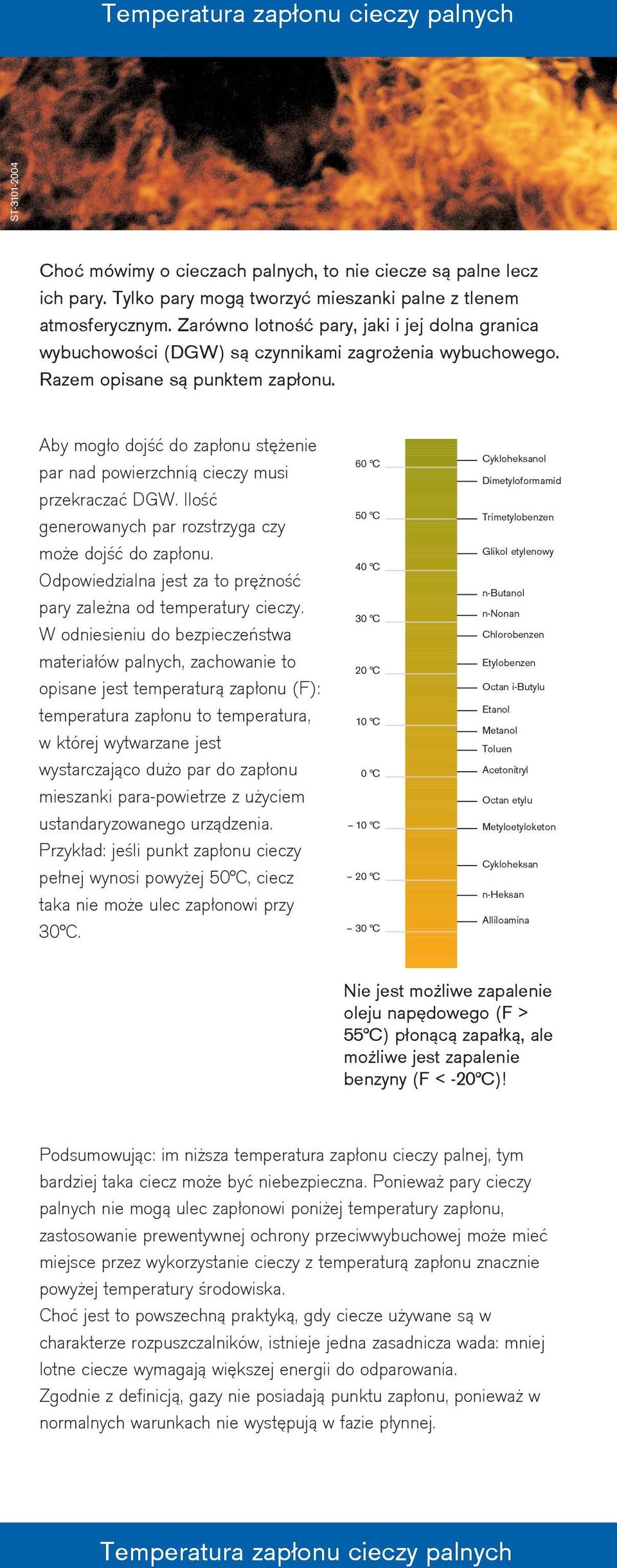 Aby mogło dojść do zapłonu stężenie par nad powierzchnią cieczy musi przekraczać DGW. Ilość generowanych par rozstrzyga czy może dojść do zapłonu.