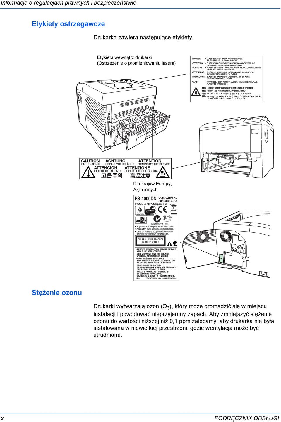 ozon (O 3 ), który może gromadzić się w miejscu instalacji i powodować nieprzyjemny zapach.