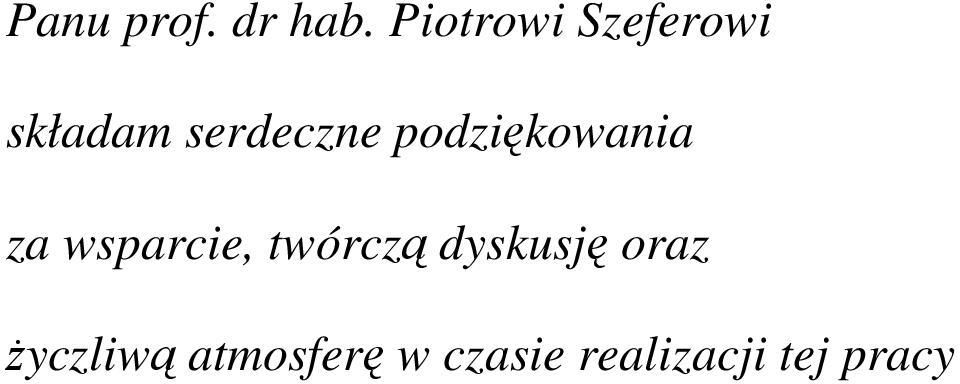 podziękowania za wsparcie, twórczą