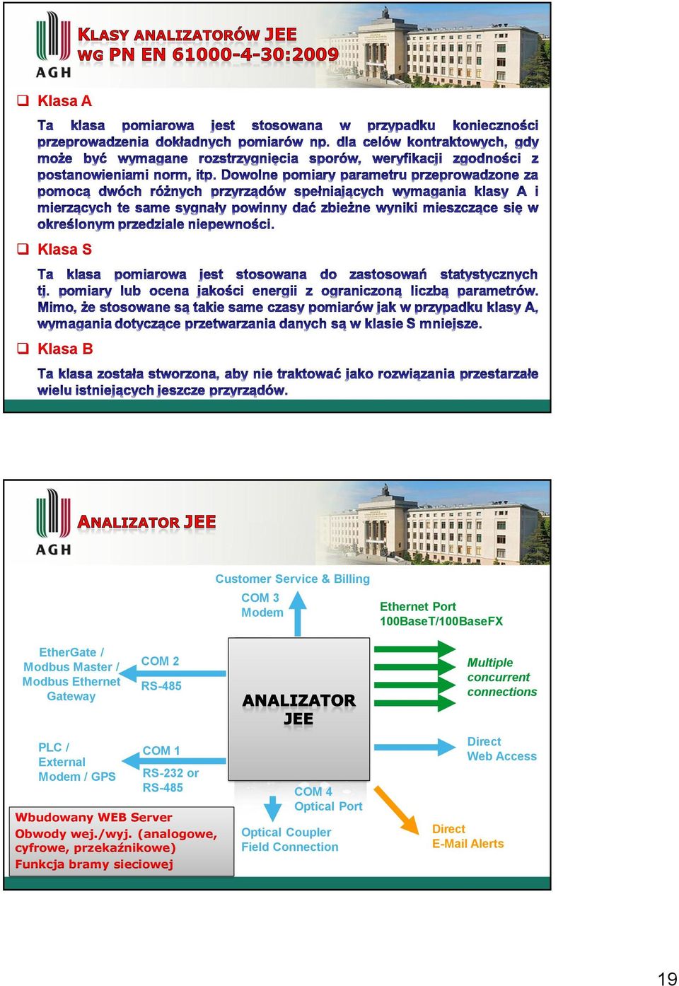 GPS COM 1 RS-232 or RS-485 Wbudowany WEB Server Obwody wej./wyj.