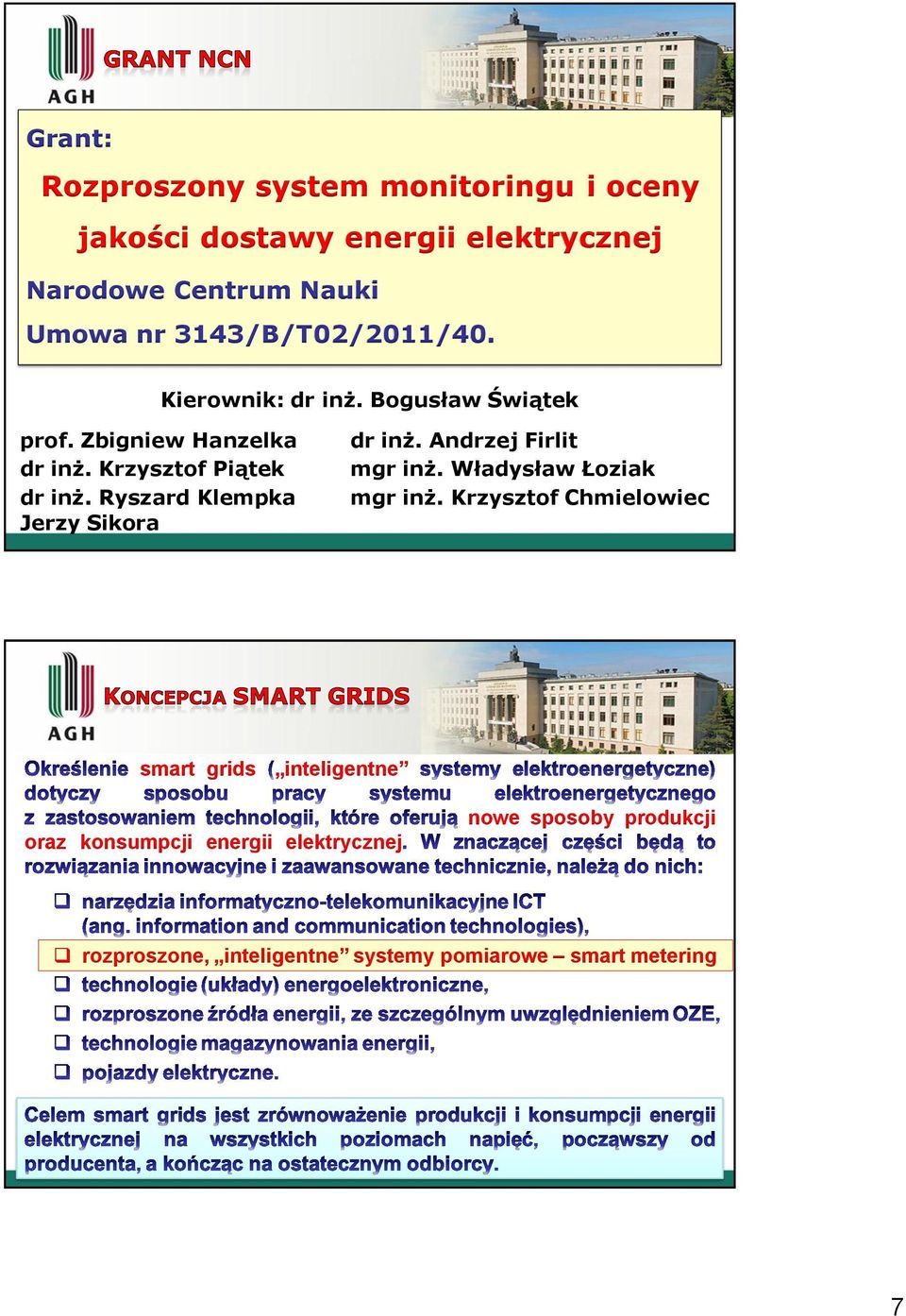 Ryszard Klempka Jerzy Sikora dr inż. Andrzej Firlit mgr inż. Władysław Łoziak mgr inż.