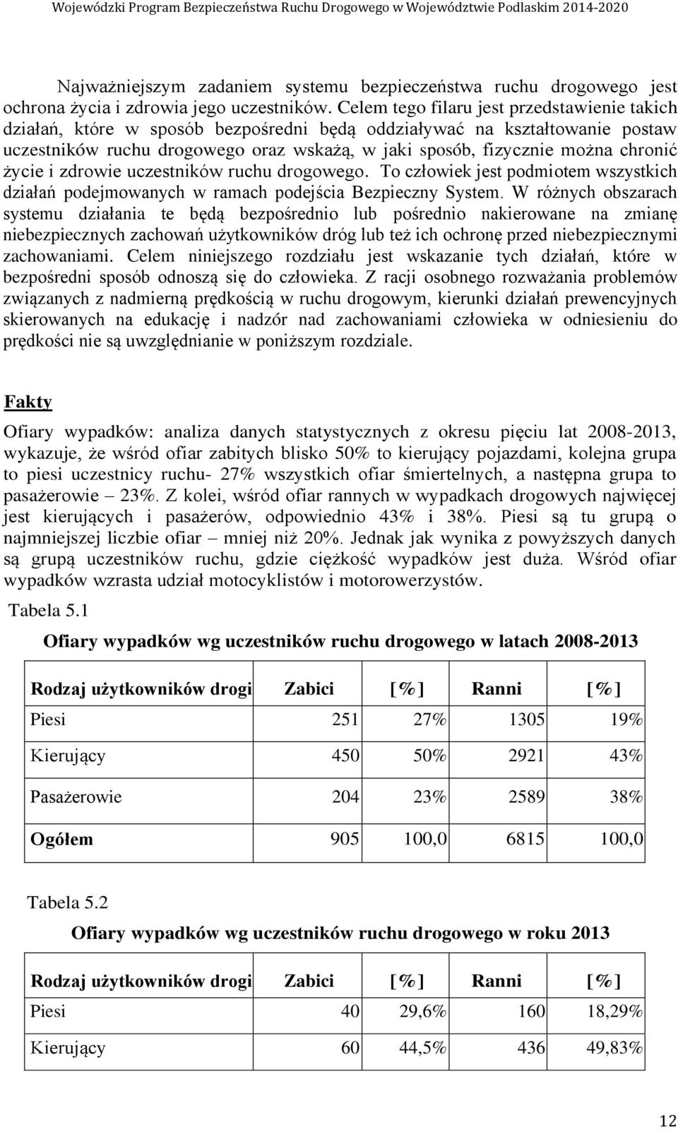 chronić życie i zdrowie uczestników ruchu drogowego. To człowiek jest podmiotem wszystkich działań podejmowanych w ramach podejścia Bezpieczny System.