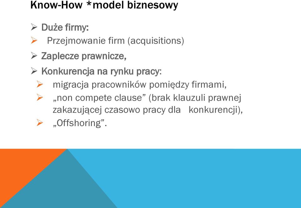 migracja pracowników pomiędzy firmami, non compete clause (brak