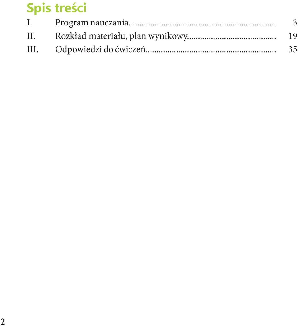 Rozkład materiału, plan