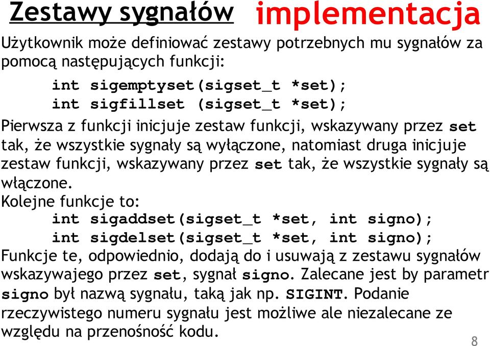 sygnały są włączone.