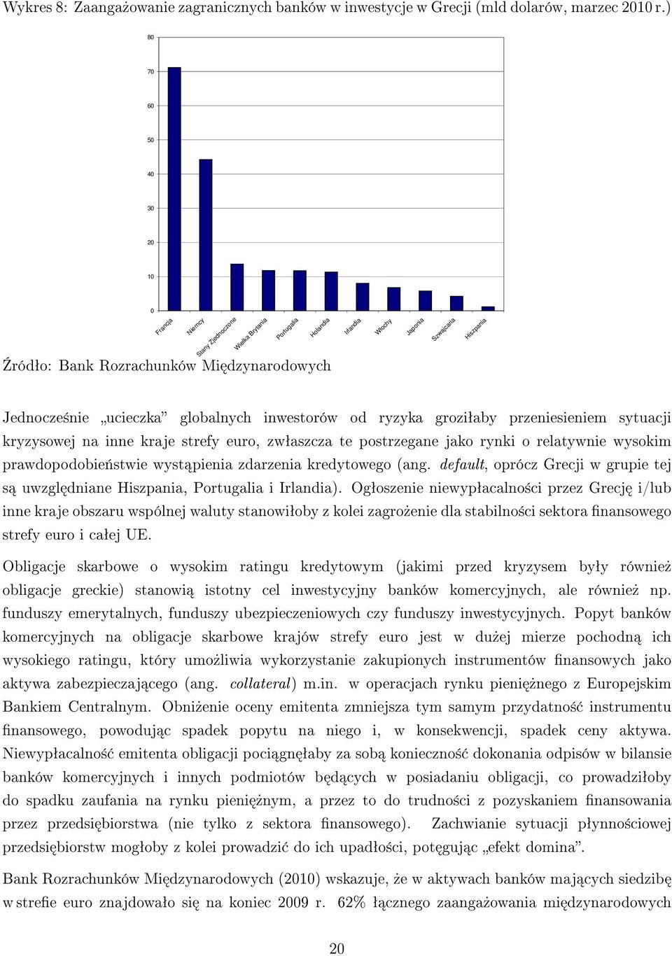 ucieczka globalnych inwestorów od ryzyka groziªaby przeniesieniem sytuacji kryzysowej na inne kraje strefy euro, zwªaszcza te postrzegane jako rynki o relatywnie wysokim prawdopodobie«stwie wyst