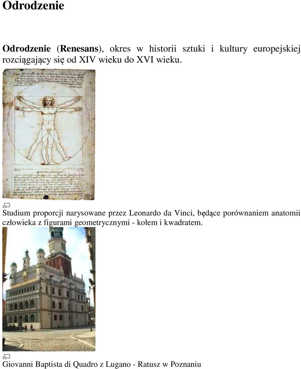 Studium proporcji narysowane przez Leonardo da Vinci, będące porównaniem