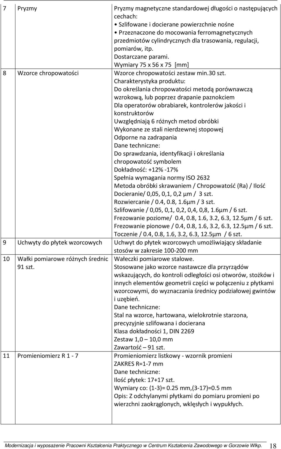 Charakterystyka produktu: Do określania chropowatości metodą porównawczą wzrokową, lub poprzez drapanie paznokciem Dla operatorów obrabiarek, kontrolerów jakości i konstruktorów Uwzględniają 6