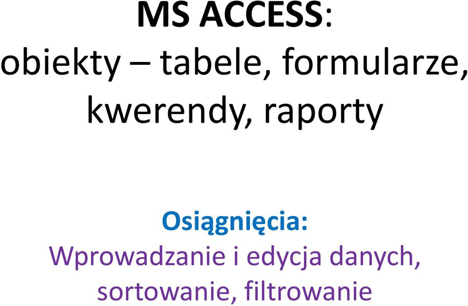 Osiągnięcia: Wprowadzanie i