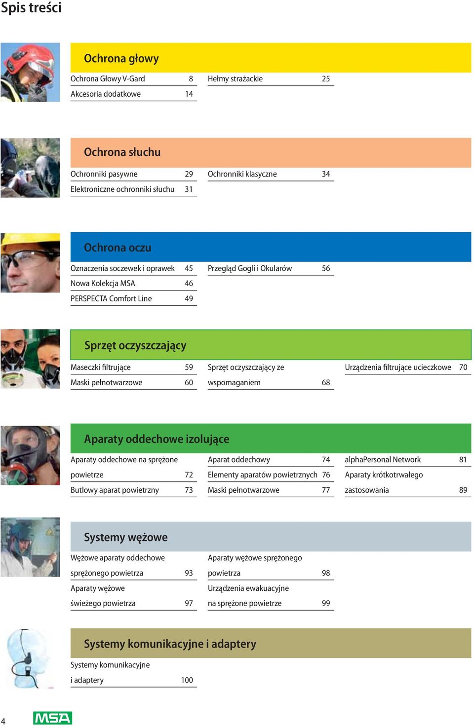 oczyszczający ze wspomaganiem 68 Urządzenia filtrujące ucieczkowe 70 Aparaty oddechowe izolujące Aparaty oddechowe na sprężone powietrze 72 Butlowy aparat powietrzny 73 Aparat oddechowy 74 Elementy