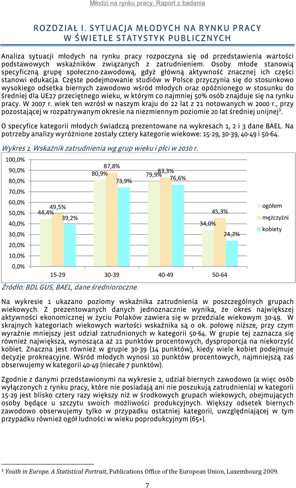 Osoby młode stanowią specyficzną grupę społeczno-zawodową, gdyż główną aktywność znacznej ich części stanowi edukacja.