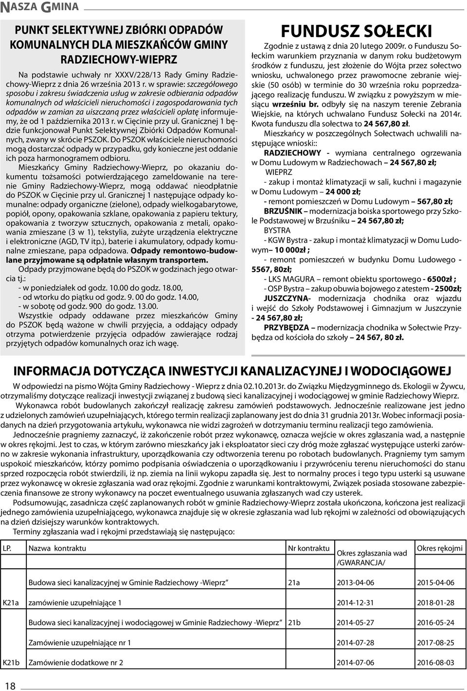 właścicieli opłatę informujemy, że od 1 października 2013 r. w Cięcinie przy ul. Granicznej 1 będzie funkcjonował Punkt Selektywnej Zbiórki Odpadów Komunalnych, zwany w skrócie PSZOK.