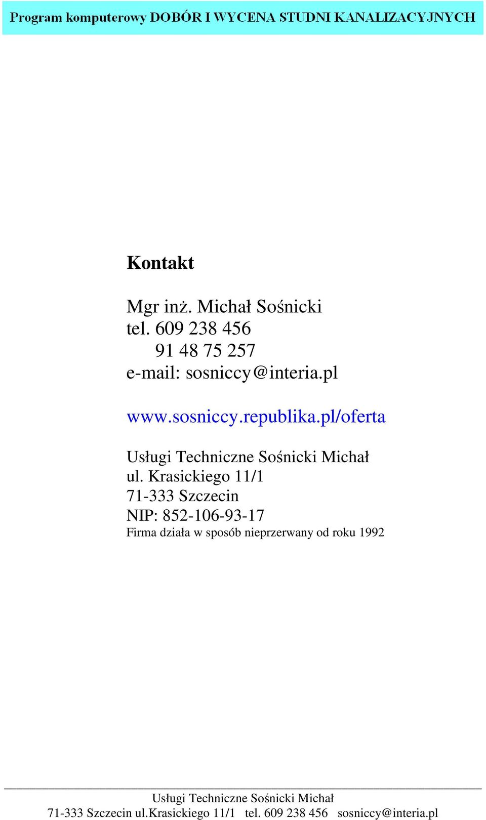 sosniccy.republika.pl/oferta ul.
